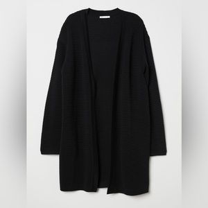H&M Black Textured Knit Cardigan, XS